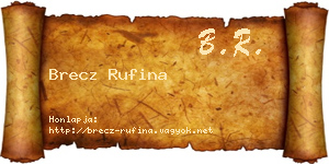 Brecz Rufina névjegykártya